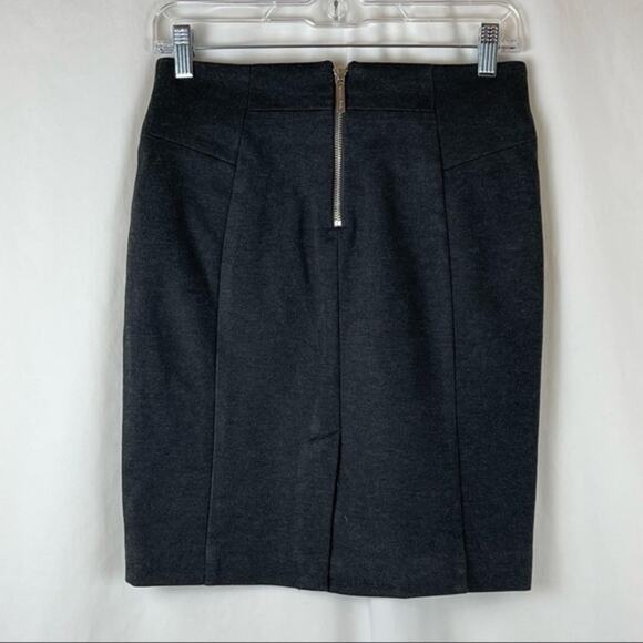 Michael Kors Charcoal Zippered Pencil Academia OfficeCore Skirt NWOT Size 2 - Picture 3 of 9
